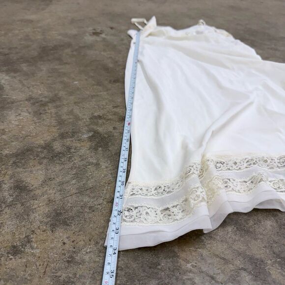 Vintage cream beige coquette lace maxi midi slip dress - Picture 3 of 4